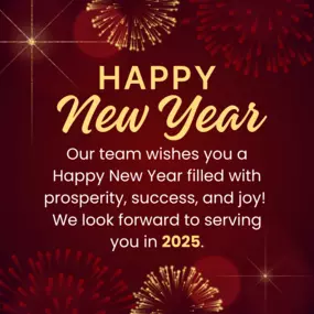 As we welcome the new year, our team sends warm wishes for a 2025 filled with happiness, success, and new opportunities! Thank you for allowing us to support you, and we’re excited to continue being here for all your insurance needs in the year ahead. Here’s to a wonderful year for you and your loved ones!