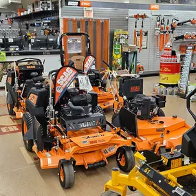 Russo naperville interior showroom mowers, parts dept