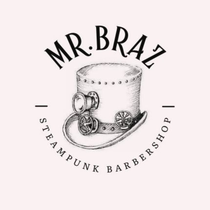 Logotipo de Mr. Braz Steampunk Barbershop barberia peluqueria