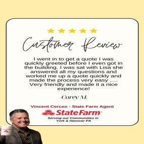 We absolutely love reading our customer reviews! We appreciate each and every one of you that takes the time to let us know how we are doing! ???? Thank you Corey M. for your review! If you had a positive experience with our team, please leave us a review and let us know how we are doing! Plus.... it lets others know that they are in good hands! We are here to help you along the way! THESE MAKE OUR DAY!
Leave us a google review - https://vincecerceo.com
Give us a call for a free quote today!
???