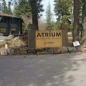 Outside building, address sign