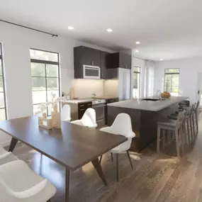 Kitchen and dining area