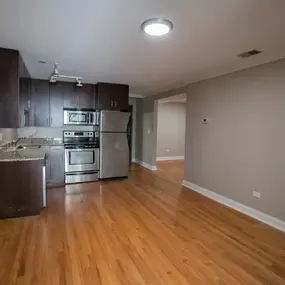 Open area kitchen and living room