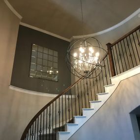 Beautiful Chandelier installation by The Local Electrican Electrical Contractors | proudly serving the Katy, TX Sugar Land, TX and Clear Lake, TX & Surrounding areas