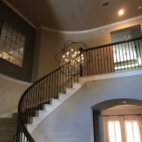 Beautiful Chandelier installation by The Local Electrican Electrical Contractors | proudly serving the Katy, TX Sugar Land, TX and Clear Lake, TX & Surrounding areas