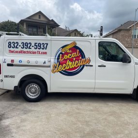 The Local Electrician Van parked on a residential street