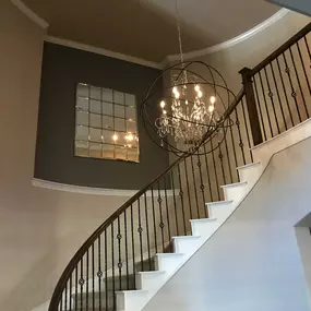 Beautiful Chandelier installation by The Local Electrican Electrical Contractors | proudly serving the Katy, TX Sugar Land, TX and Clear Lake, TX & Surrounding areas