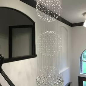 Beautiful Chandelier installation by The Local Electrican Electrical Contractors