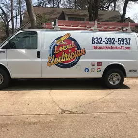 The Local Electrician Van parked on a residential street