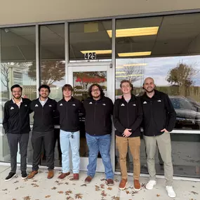 Some folks on the team were representing in their new State Farm jackets today. (Left to right: Josef, Jake, Blake, Koda, Logan, Robbie)