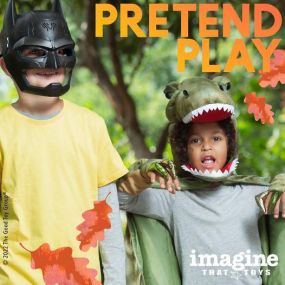 Pretend Play gives the opportunity to be anything you can imagine! Batman one minute and a dinosaur the next. Oh to be a kid again! ????????