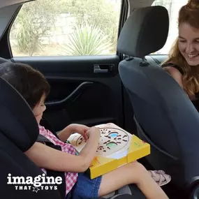 We are so excited to find another toy to keep your backseat helper busy on car trips! This ArtTwist is a stencil set that you spin to create over 1000 different characters! That will keep them busy for sure!