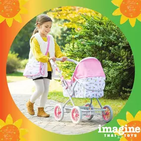 Doll carriages have become a necessity for all serious doll kids! This one has a compartment to carry your baby's things along with your own!