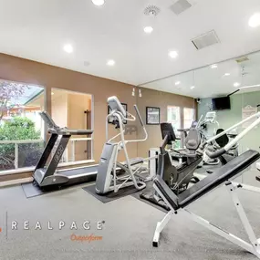 Brightly lit fitness center