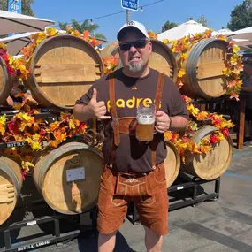 When only 1 of us got the memo on Oktoberfest clothing.