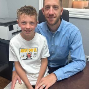 Future State Farm Agent? My sweet boy visited the office for a bit on his day off some school. I put him to work!