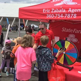 Spin the wheel at our tent