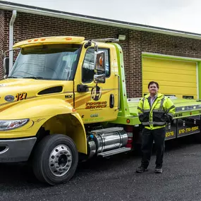 Look for our bright yellow trucks!