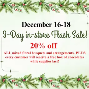 3-Day in store Flash Sale Flowerama