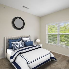 Master Bedroom Feels Large and Spacious with Impressive 9 Foot Ceilings and Large Walk-In Closets at Villas at Carrington Square Apartments,