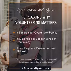 Want to make a difference and feel great doing it? 
Volunteering is a powerful way to give back to your community, connect with amazing people, and even learn new skills.