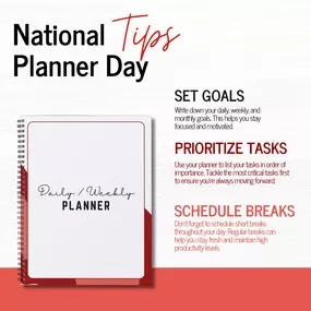 Happy National Planner Day! ????✨ Planners are more than just a place to jot down appointments—they're powerful tools for boosting productivity and staying organized. How do you use your planner to stay organized? Share your tips and tricks in the comments!
????2001 MO-7 Suite K Pleasant Hill, MO 64080
☎️ (816) 987-3000