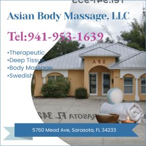 Our traditional full body massage in Sarasota, FL
includes a combination of different massage therapies like 
Swedish Massage, Deep Tissue, Sports Massage, Hot Oil Massage
at reasonable prices.