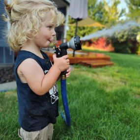 What it looks like right before your toddler sprays down your basement through the window! Get you home insurance today!