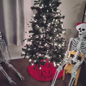 Put the tree up with some help from our friends