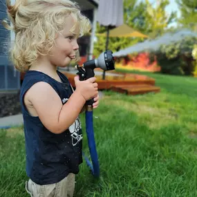 What it looks like right before your toddler sprays down your basement through the window! Get you home insurance today!