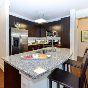 Fully Equipped Kitchen with Upscale Stainless Steel Appliances