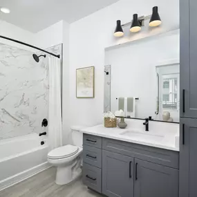 camden village district apartments raleigh nc one bedroom bathroom with quartz countertops