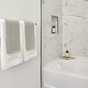 camden village district apartments raleigh nc bathroom with towel rack and garden bathtub