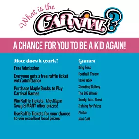 The Adult Only Carnival is a free event for adults to feel young again and win some pretty great prizes! Yes, there are purchase options, but we think it will be worth it!

This event is for adults only. But don't worry, we'll be having a Kids Carnival the following day, Sept 30!