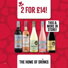 2 for £14 on selected wines