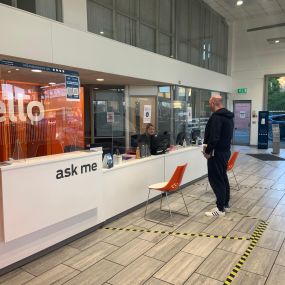 Reception area inside of the Ford Service Centre Rotherham