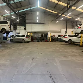 Workshop inside the Ford Service Centre Rotherham