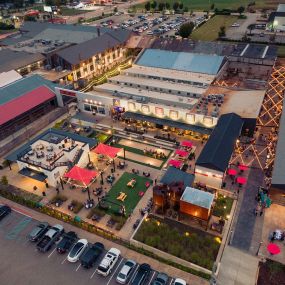 Historic Stovehouse in Huntsville - commercial property aerial view