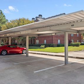 Rentable covered carport parking spaces at Camden Addison