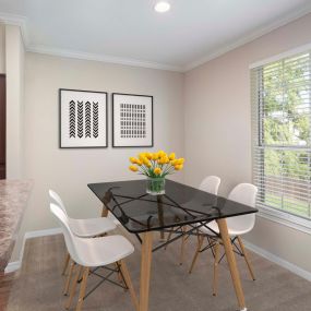 Dining room with crown molding