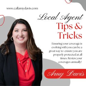 Your State Farm® Agent, Amy Davis, believes in sharing insurance knowledge. Check out this tip from her on how frequently you should review your insurance. ????????️
????3401 Royal Vista Blvd B-100 Round Rock, TX 78681
???? 512-837-4210
???? www.callamydavis.com