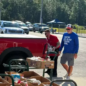 We had a great morning helping our friends over at Authentic Impact!  If you have a need or would enjoy an opportunity to give back in our local community, Authentic Impact helps feed thousands of families on a weekly basis right here in North Florida.  Tuesday mornings from 9-1pm and Tuesday evenings from 5-7pm.  We are looking forward to our Annual Food Drive in November to continue to help support our LOCAL COMMUNITY