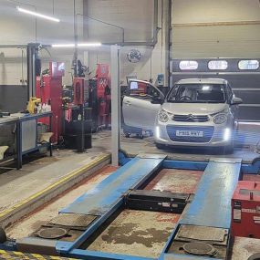 Cars inside the Citroen Service Centre Darlington workshop
