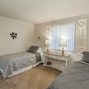 Beautiful Bright Bedroom With Wide Windows