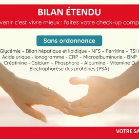 Biogroup - Bilans sans Ordo - Bilans étendus