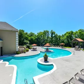 Refreshing Swimming Pool with Relaxing Poolside Lounge Chairs