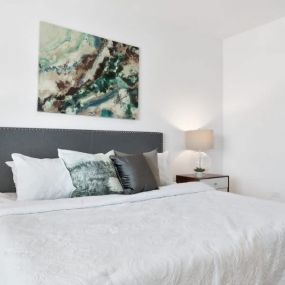 Beautiful Bright Bedroom with Nightstand