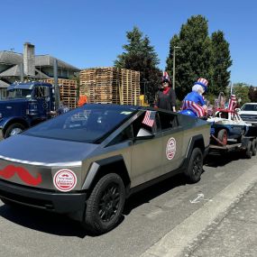 Blaine 4th of July Parade was a HUGE HIT!
This thing is getting BIG!  Amazing turn out!
We got to formally unveil this years  Demo Derby Car driven by Jahn Paul Whitten!  
And there was a BIGFOOT SIGHTING!!!
See you next year!