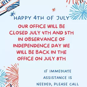 ????????Independence Day hours???????? Everyone have a safe and wonderful weekend! We will see you back in the office Monday, July 8th! ????
— at Zac Jones - State Farm Insurance Agent.