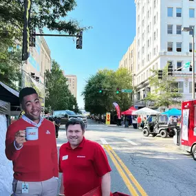 Zach and Jake out here at @mainstreetfoodtruckfestival it’s going to be a busy day! Stop by! We’re at the corner of Main & Capitol! #WeInsureFoodTrucks #CharlotteIsMyAgent #LittleRock #downtown